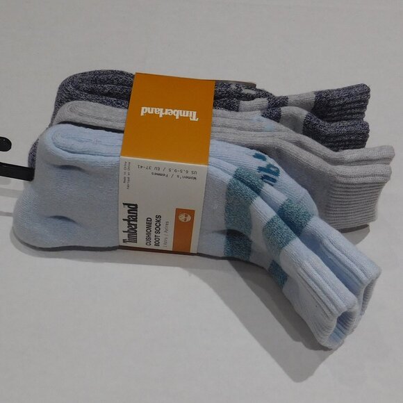 NEW 3 Pairs Timberland Cushioned Boot Socks 6.5-9.5 - Picture 1 of 2